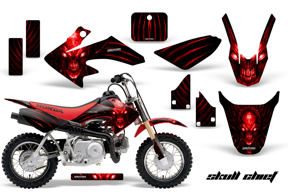 CRF 50 Graphics Kit Skull Chief Red Red